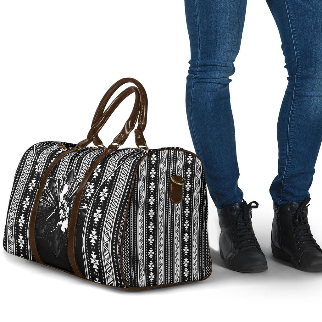 Mabuhay Philippines Festival Travel Bag Filipino Map Black White Igorot Pattern LT14 - Polynesian Pride