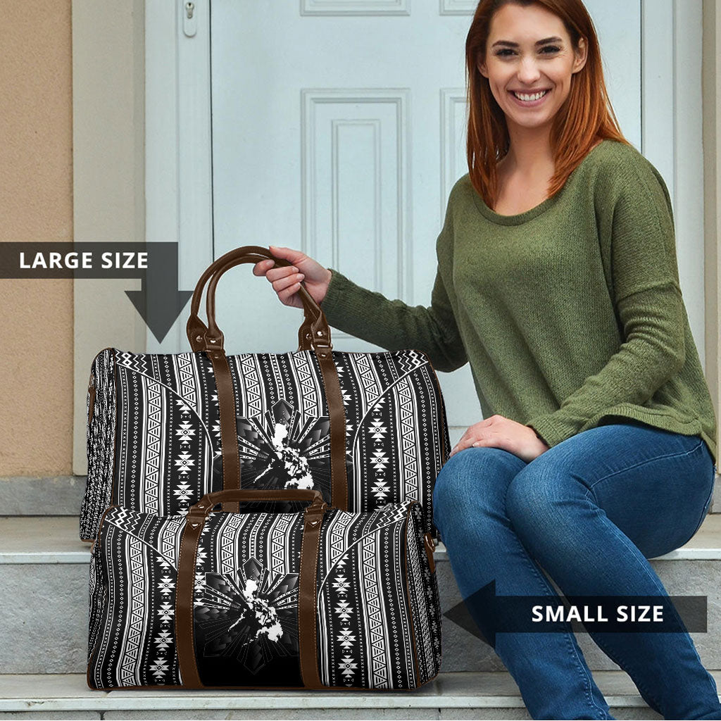 Mabuhay Philippines Festival Travel Bag Filipino Map Black White Igorot Pattern LT14 - Polynesian Pride