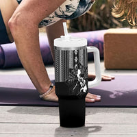 Mabuhay Philippines Festival Tumbler With Handle Filipino Map Black White Igorot Pattern LT14 - Polynesian Pride