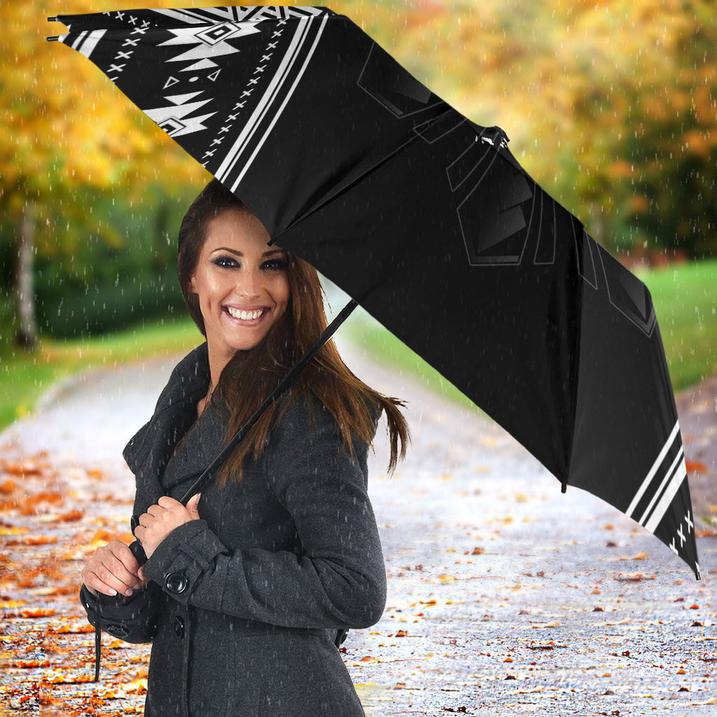 Mabuhay Philippines Festival Umbrella Filipino Map Black White Igorot Pattern LT14 - Polynesian Pride