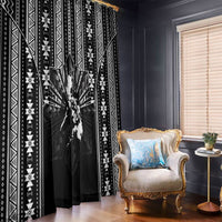 Mabuhay Philippines Festival Window Curtain Filipino Map Black White Igorot Pattern LT14 - Polynesian Pride