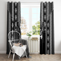 Mabuhay Philippines Festival Window Curtain Filipino Map Black White Igorot Pattern LT14 - Polynesian Pride
