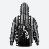 Mabuhay Philippines Festival Zip Hoodie Filipino Map Black White Igorot Pattern LT14 - Polynesian Pride