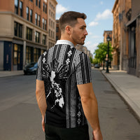 Mabuhay Philippines Festival Zipper Polo Shirt Filipino Map Black White Igorot Pattern LT14 - Polynesian Pride