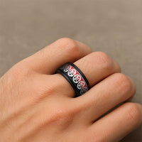 New Zealand Mangopare Kowhaiwhai Motif Spinner Ring - Polynesian Pride