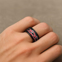 New Zealand Puhoro Kowhaiwhai Motif Spinner Ring - Polynesian Pride