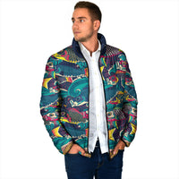 Japan Koinobori Padded Jacket Japanese Koi Flag Waves Pattern