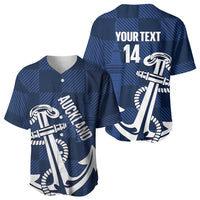 New Zealand Auckland Football Custom Baseball Jersey Navy Blue City Anchor Sky Tower Symbol - Polynesian Pride