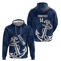 New Zealand Auckland Football Custom Hoodie Navy Blue City Anchor Sky Tower Symbol - Polynesian Pride