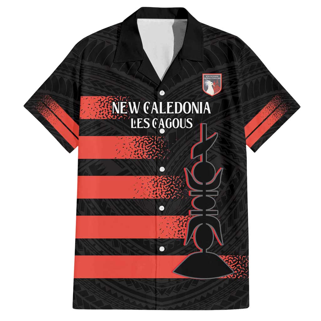 Custom New Caledonia Football Family Matching Puletasi and Hawaiian Shirt Allez Les Cagous Polynesian Pattern