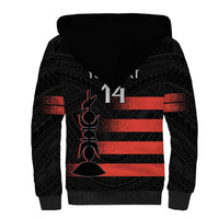 Custom New Caledonia Football Sherpa Hoodie Allez Les Cagous Polynesian Pattern