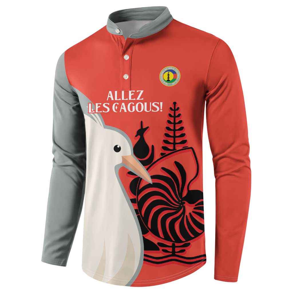 Custom Nouvelle-Caledonie Football Button Sweatshirt Allez Les Cagous Simple Style LT14 - Polynesian Pride