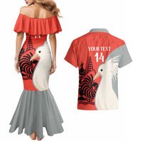 Custom Nouvelle-Caledonie Football Couples Matching Mermaid Dress and Hawaiian Shirt Allez Les Cagous Simple Style