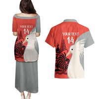 Custom Nouvelle-Caledonie Football Couples Matching Puletasi and Hawaiian Shirt Allez Les Cagous Simple Style