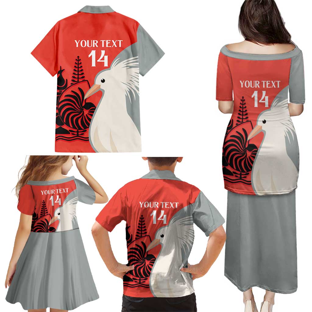 Custom Nouvelle-Caledonie Football Family Matching Puletasi and Hawaiian Shirt Allez Les Cagous Simple Style