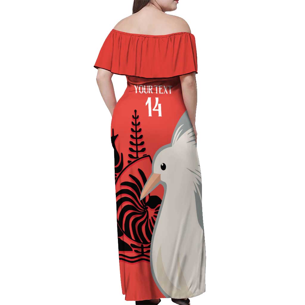 Custom Nouvelle-Caledonie Football Off Shoulder Maxi Dress Allez Les Cagous Simple Style