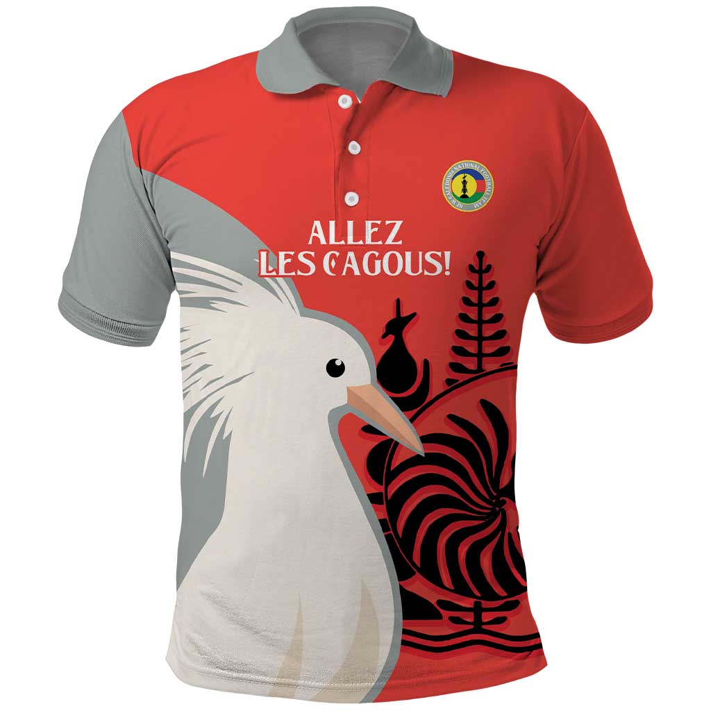 Custom Nouvelle-Caledonie Football Polo Shirt Allez Les Cagous Simple Style LT14 Red - Polynesian Pride