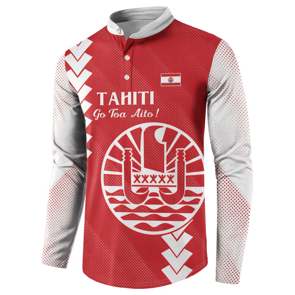 Custom Tahiti Football Button Sweatshirt Go Toa Aito