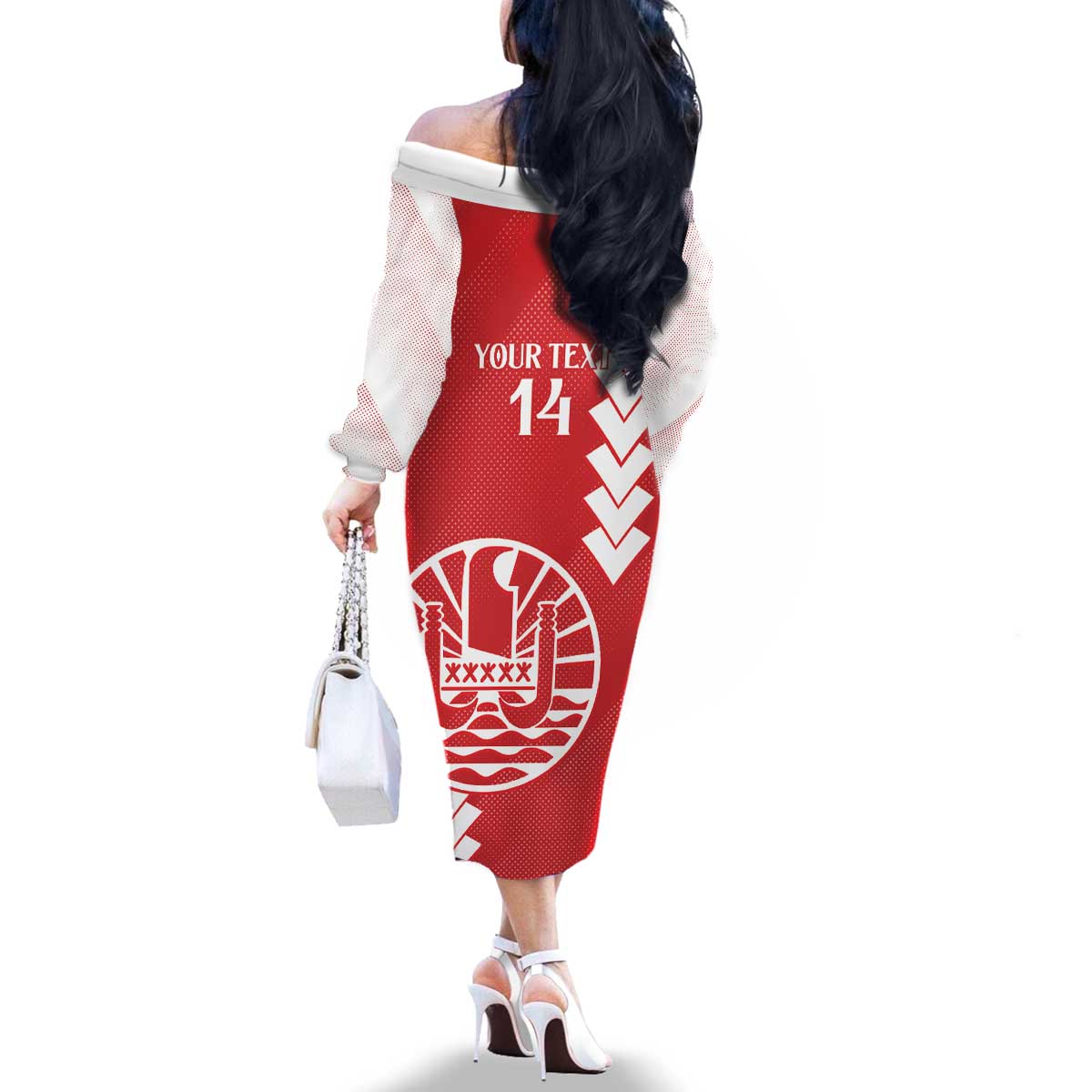 Custom Tahiti Football Family Matching Off The Shoulder Long Sleeve Dress and Hawaiian Shirt Go Toa Aito