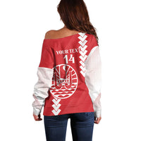Custom Tahiti Football Off Shoulder Sweater Go Toa Aito