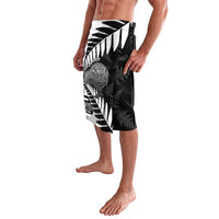 New Zealand Silver Fern Curling Personalised Lavalava Aotearoa Kiwi Ponga Black White Version - Polynesian Pride