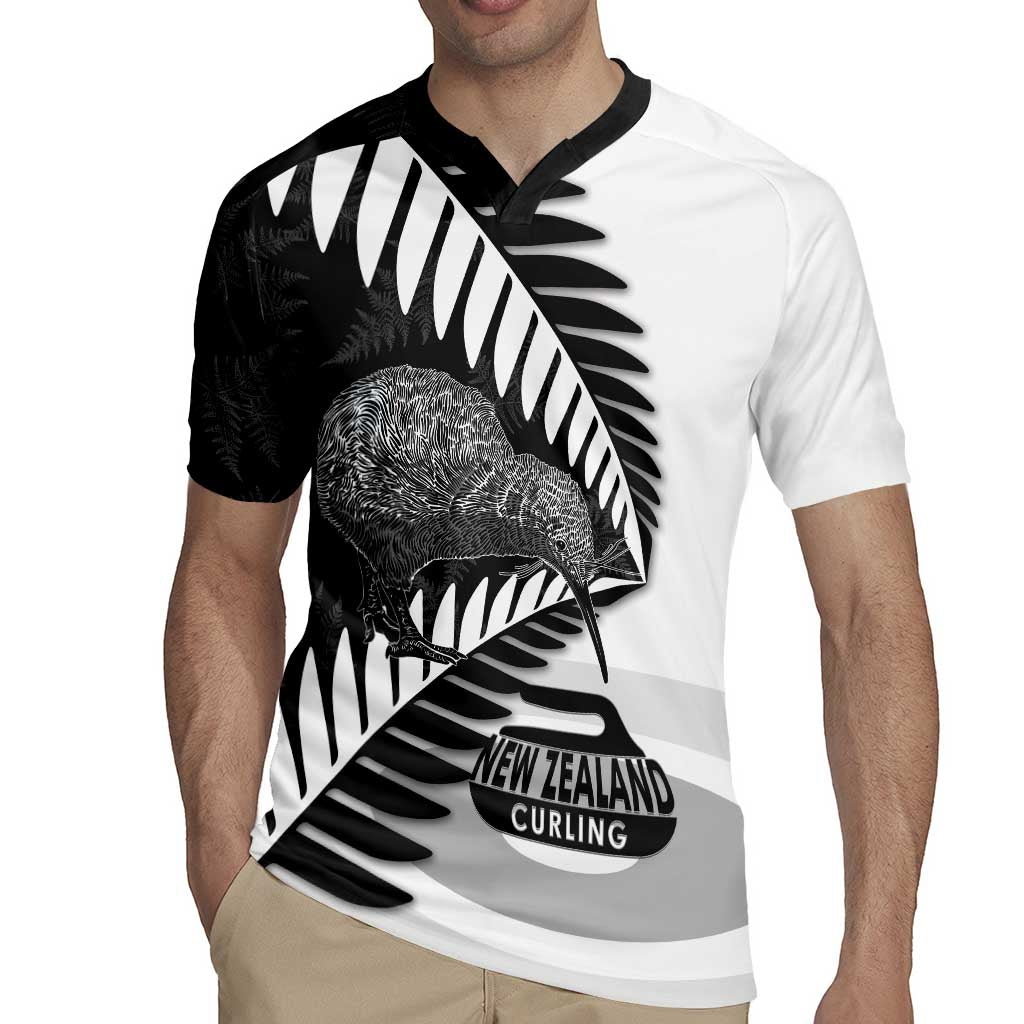 New Zealand Silver Fern Curling Personalised Rugby Jersey Aotearoa Kiwi Ponga Black White Version - Polynesian Pride