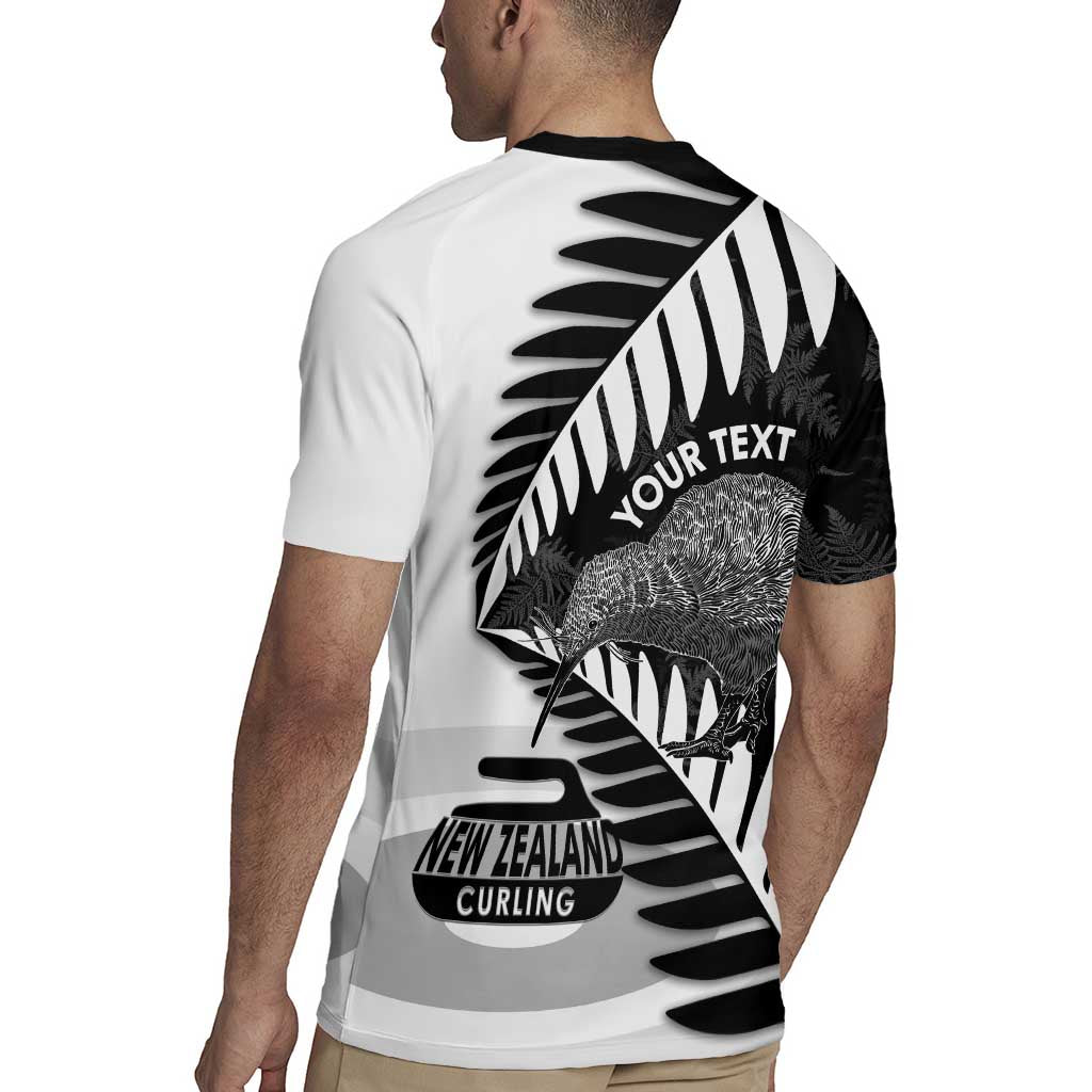 New Zealand Silver Fern Curling Personalised Rugby Jersey Aotearoa Kiwi Ponga Black White Version - Polynesian Pride
