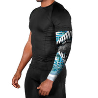 New Zealand Silver Fern Curling Personalised Arm Sleeves Aotearoa Kiwi Ponga Paua Shell Version - Polynesian Pride