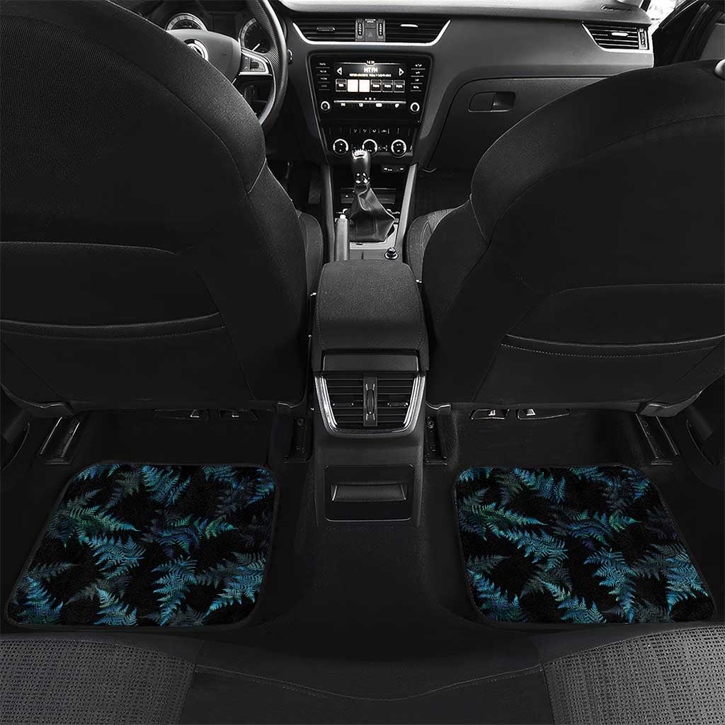 New Zealand Silver Fern Curling Personalised Car Mats Aotearoa Kiwi Ponga Paua Shell Version - Polynesian Pride