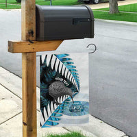 New Zealand Silver Fern Curling Personalised Garden Flag Aotearoa Kiwi Ponga Paua Shell Version - Polynesian Pride
