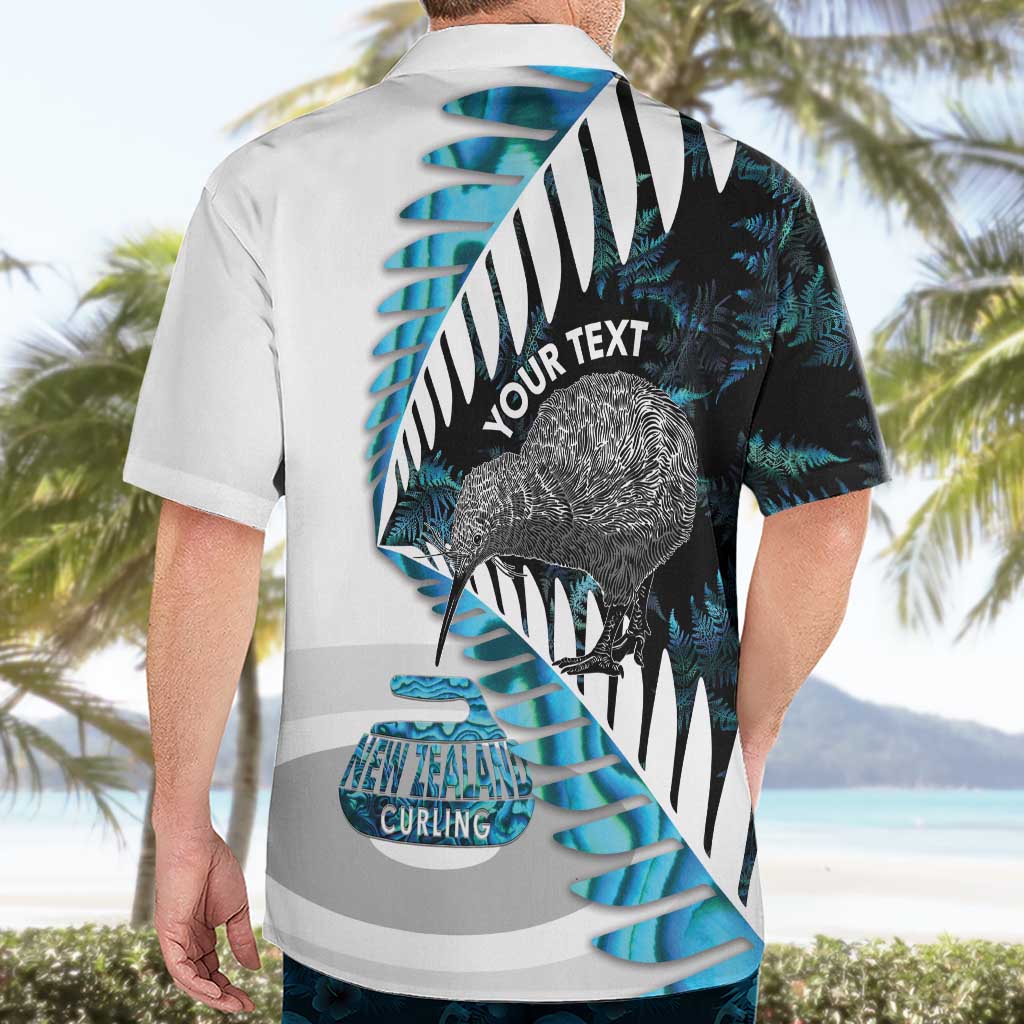 New Zealand Silver Fern Curling Personalised Hawaiian Shirt Aotearoa Kiwi Ponga Paua Shell Version LT14 - Polynesian Pride