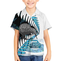 New Zealand Silver Fern Curling Personalised Hawaiian Shirt Aotearoa Kiwi Ponga Paua Shell Version LT14 - Polynesian Pride