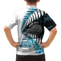 New Zealand Silver Fern Curling Personalised Hawaiian Shirt Aotearoa Kiwi Ponga Paua Shell Version LT14 - Polynesian Pride