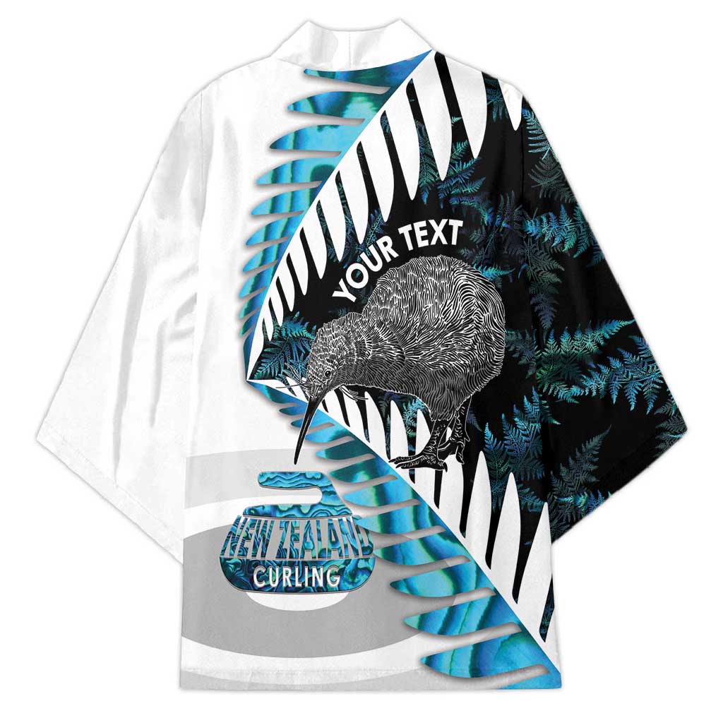 New Zealand Silver Fern Curling Personalised Kimono Aotearoa Kiwi Ponga Paua Shell Version - Polynesian Pride