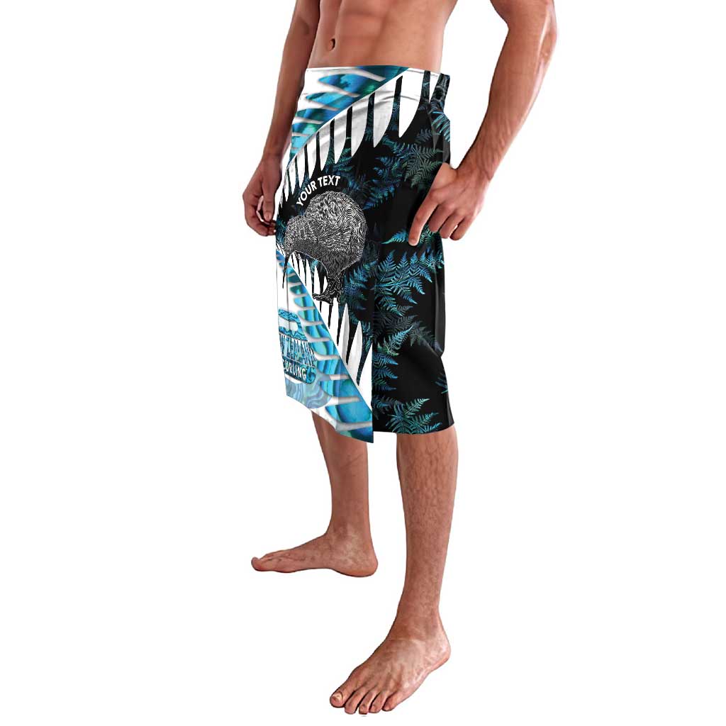 New Zealand Silver Fern Curling Personalised Lavalava Aotearoa Kiwi Ponga Paua Shell Version - Polynesian Pride