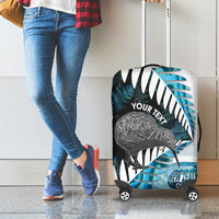 New Zealand Silver Fern Curling Personalised Luggage Cover Aotearoa Kiwi Ponga Paua Shell Version LT14 - Polynesian Pride