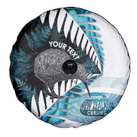New Zealand Silver Fern Curling Personalised Spare Tire Cover Aotearoa Kiwi Ponga Paua Shell Version LT14 - Polynesian Pride