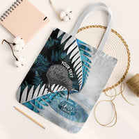 New Zealand Silver Fern Curling Personalised Tote Bag Aotearoa Kiwi Ponga Paua Shell Version - Polynesian Pride