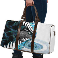 New Zealand Silver Fern Curling Personalised Travel Bag Aotearoa Kiwi Ponga Paua Shell Version LT14 - Polynesian Pride