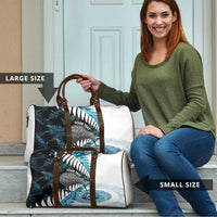 New Zealand Silver Fern Curling Personalised Travel Bag Aotearoa Kiwi Ponga Paua Shell Version LT14 - Polynesian Pride