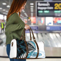 New Zealand Silver Fern Curling Personalised Travel Bag Aotearoa Kiwi Ponga Paua Shell Version LT14 - Polynesian Pride