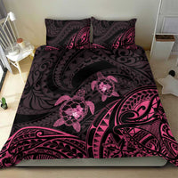Pink Black Polynesia Floral Sea Turtle Bedding Set - Polynesian Pride