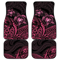Pink Black Polynesia Floral Sea Turtle Car Mats - Polynesian Pride