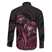 Pink Black Polynesia Floral Sea Turtle Family Matching Mermaid Dress and Hawaiian Shirt - Polynesian Pride