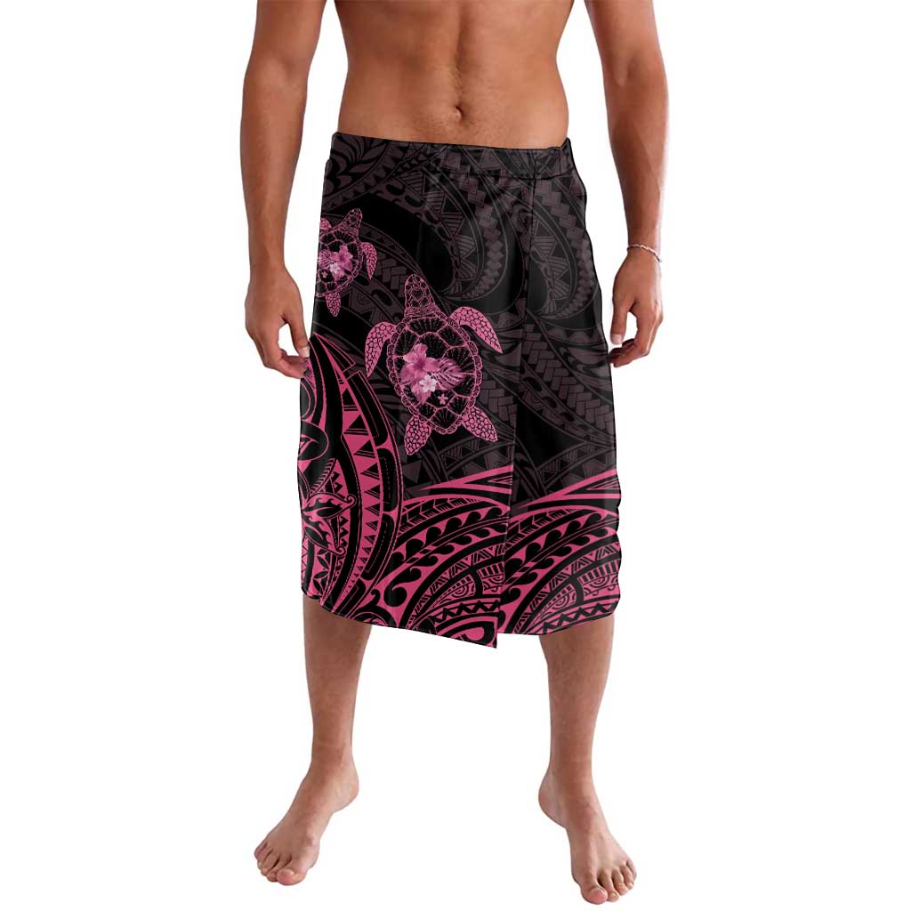 Pink Black Polynesia Floral Sea Turtle Lavalava - Polynesian Pride