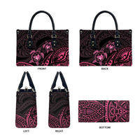 Pink Black Polynesia Floral Sea Turtle Leather Bag - Polynesian Pride