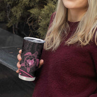 Pink Black Polynesia Floral Sea Turtle Tumbler Cup - Polynesian Pride