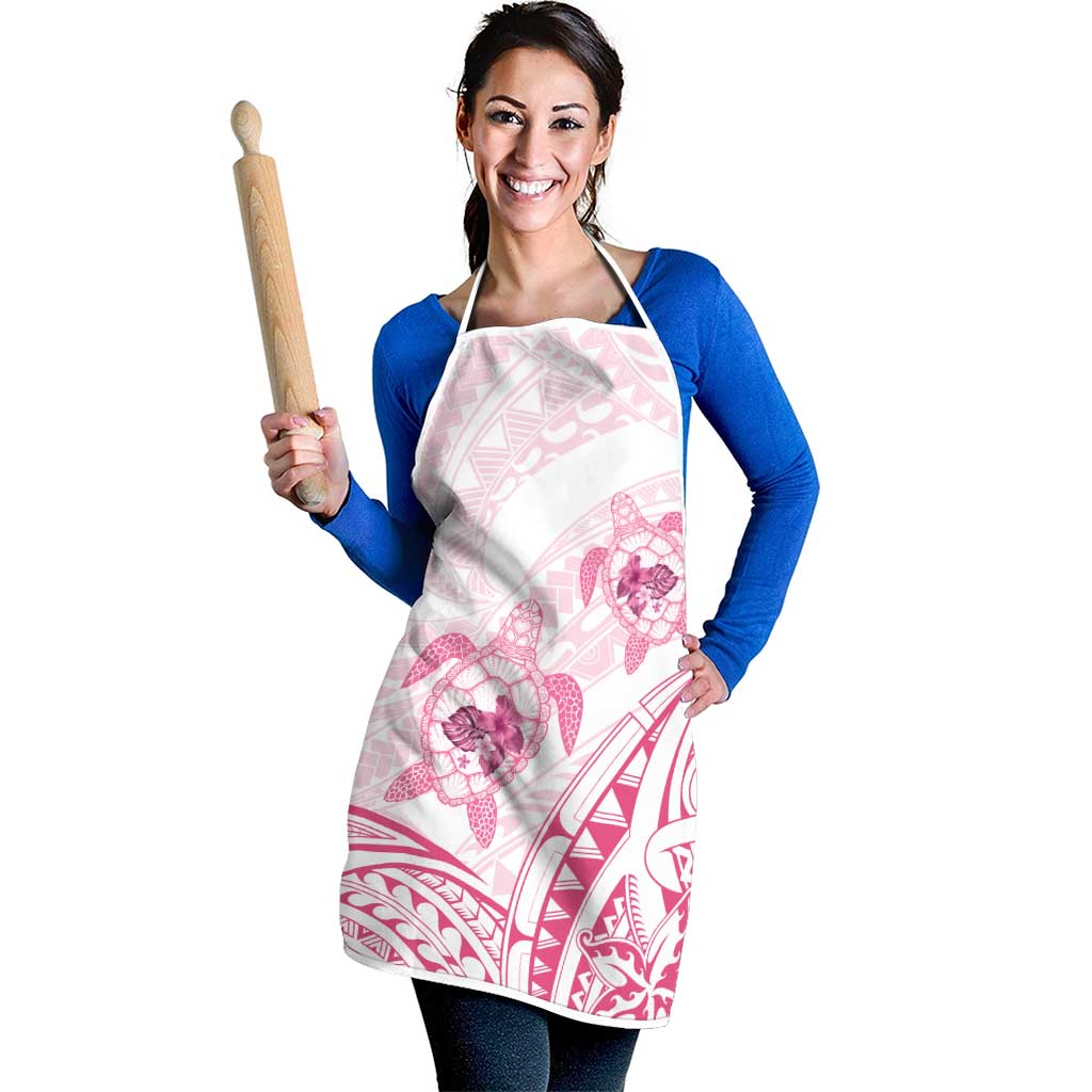 Pink White Polynesia Floral Sea Turtle Apron - Polynesian Pride