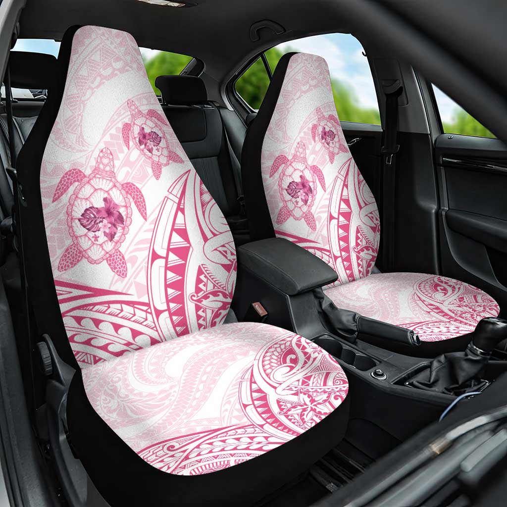 Pink White Polynesia Floral Sea Turtle Car Seat Cover - Polynesian Pride