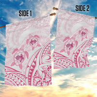 Pink White Polynesia Floral Sea Turtle Garden Flag - Polynesian Pride